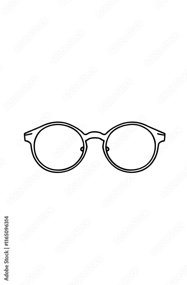 A thick-lined doodle of a pair of glasses with round frames, drawn in bold outlines without any fill color, placed on a plain white background.
A thick-lined doodle of a pair of glasses with round frames, drawn in bold outlines without any fill color, placed on a plain white background.