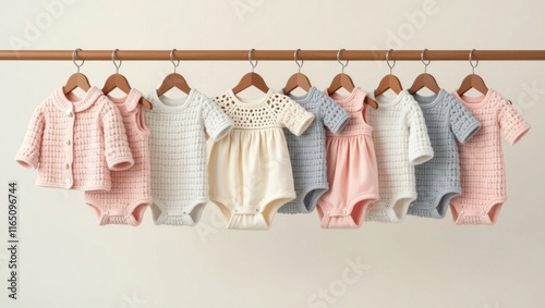 Elegant Handmade Crochet Baby Clothes Display 