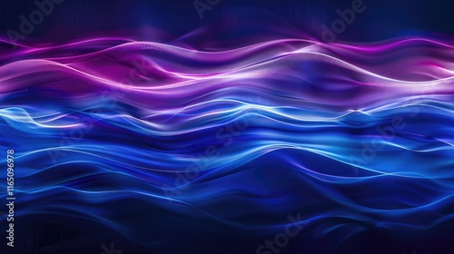 Wallpaper Mural Abstract waves of blue and purple light create a dynamic visual flow. Torontodigital.ca