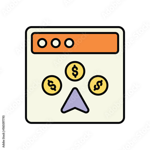 Ppc icon isolated on a white background. Vector illustration.