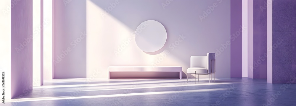 A minimalist, open space with a soft lavender backdrop, evoking calm and elegance for product presentation A minimalist, open space with a soft lavender backdrop, evoking calm and elegance for product presentation