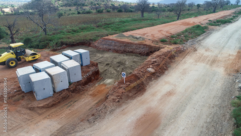 Ongoing Construction of a Culvert Structure Ongoing Construction of a Culvert Structure