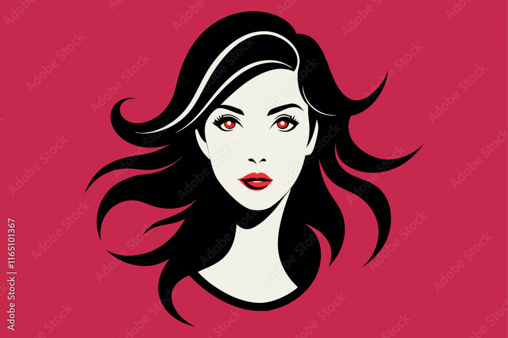 woman hair silhouettes vector illustration woman hair silhouettes vector illustration