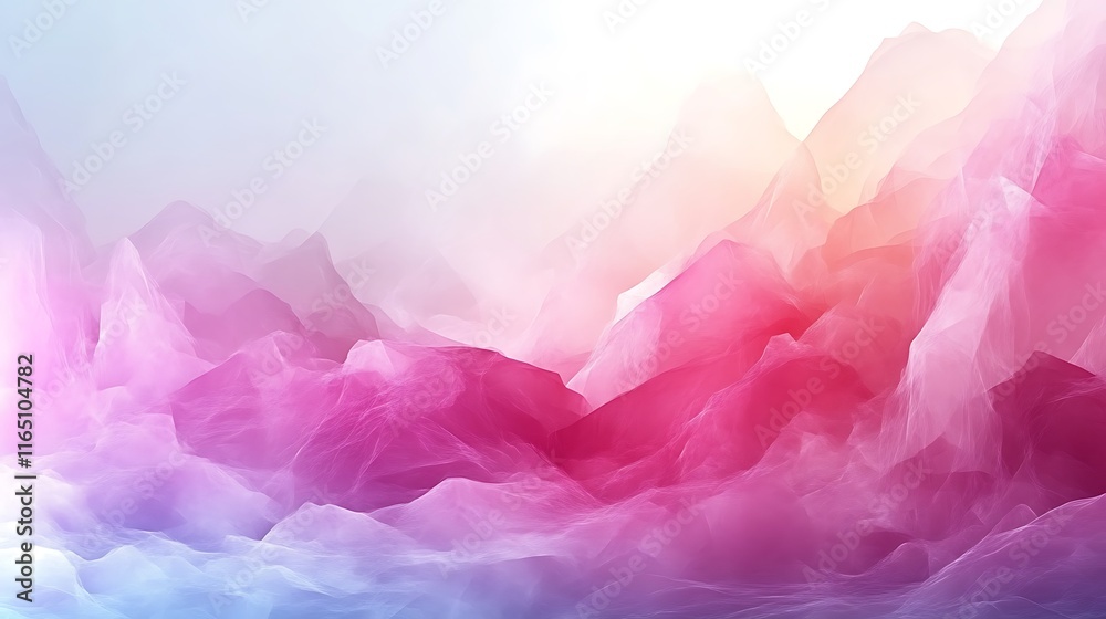 Fototapeta premium Abstract Pink and Purple Mountain Range Landscape