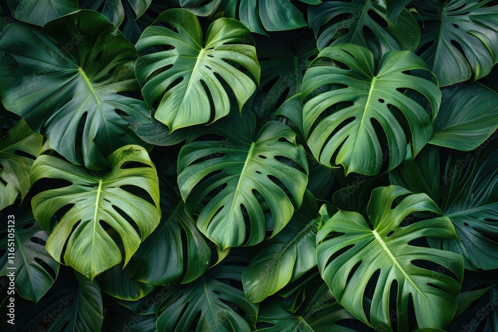 Botanical banner with palm leaves for wallpaper Botanical banner with palm leaves for wallpaper