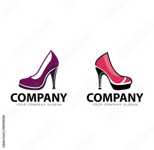 Women high heels logo designs vector