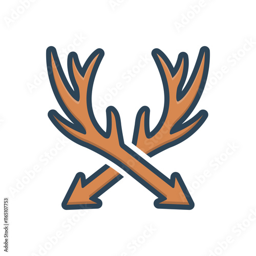 Color illustration icon for hunting