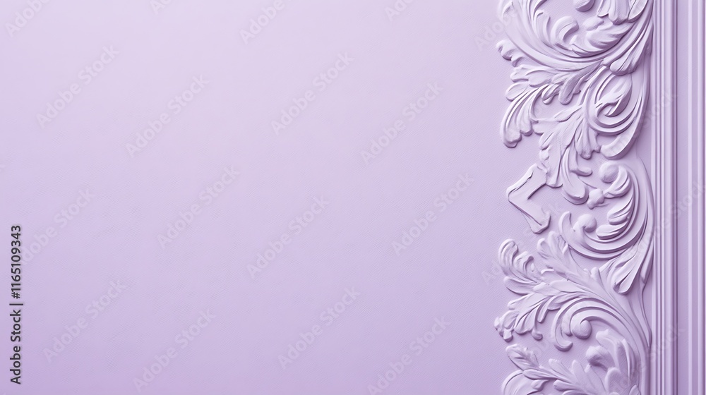 Lavender Wall With Intricate Floral Relief Design Lavender Wall With Intricate Floral Relief Design