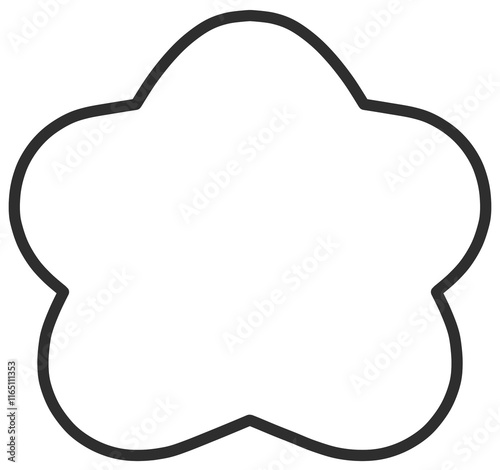 Star outline illustration transparent on background.