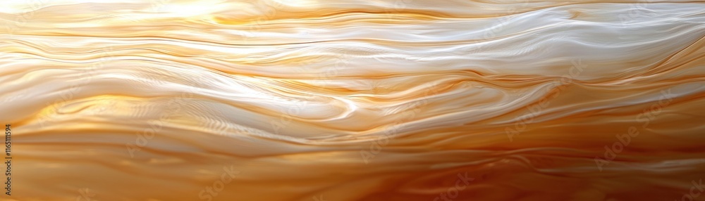 Flowing waves of cream and gold abstract art digital creation tranquil atmosphere close-up view natural beauty concept Flowing waves of cream and gold abstract art digital creation tranquil atmosphere close-up view natural beauty concept