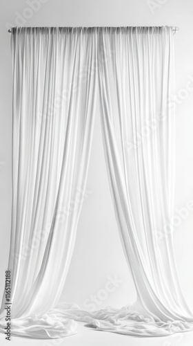 Elegant White Curtains Draped in a Minimalist Interior Design Studio Setting