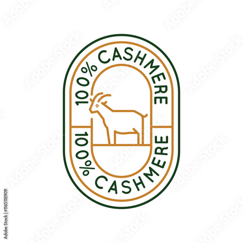Simple Logo with Cashmere Wool icon. Simple Logo with a goat, symbolizing wool production and pastoral farming. Ideal for agricultural and natural product branding. Vector illustration