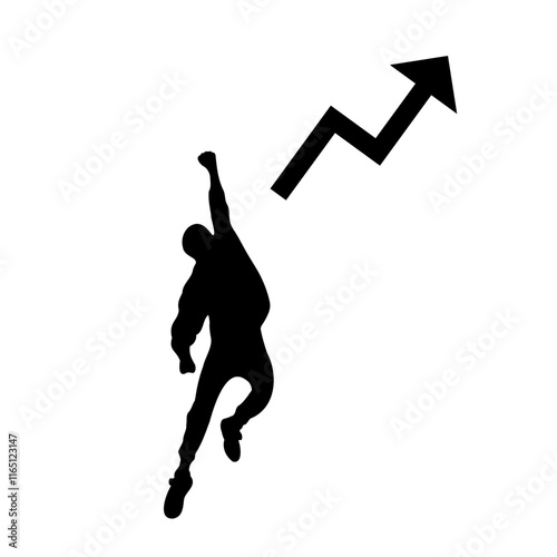 上昇基調シルエットイラスト９