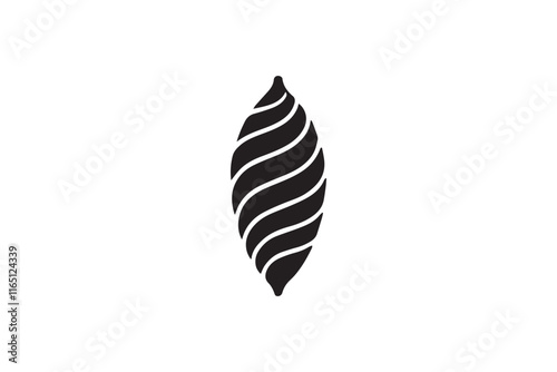 simple and unobtrusive Cocoon black and white vector silhouette illustration isolated in white background
