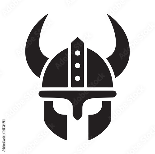 Viking Helmet silhouette vector illustration