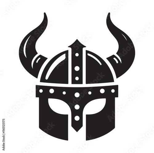 Viking Helmet silhouette vector illustration