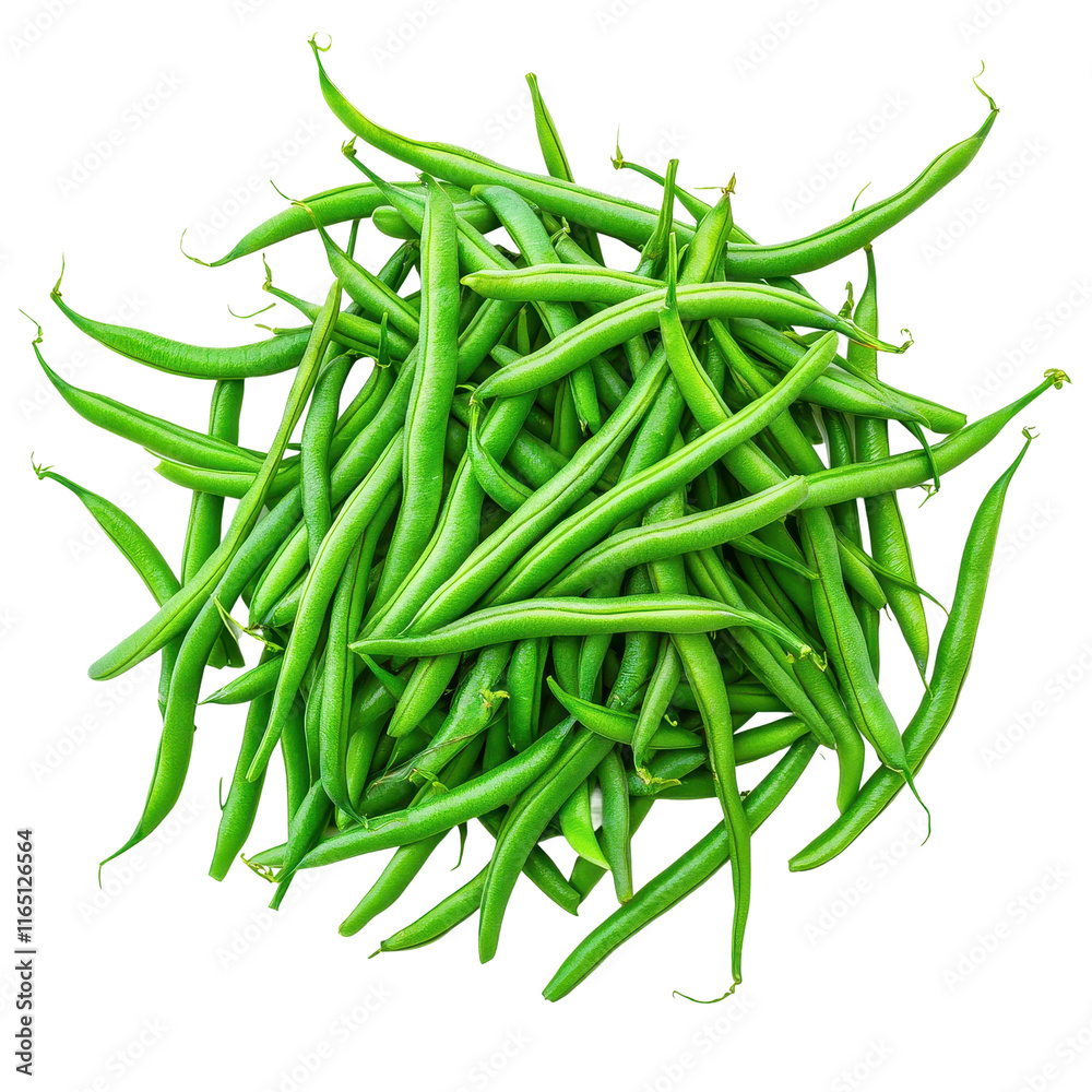 Fresh Green Beans on Isolated White Background Fresh Green Beans on Isolated White Background
