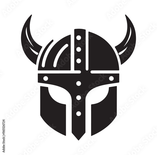 Viking Helmet silhouette vector illustration