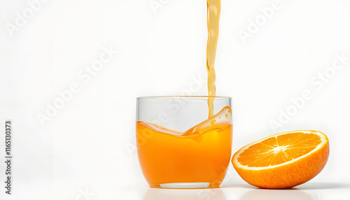 orange liquid fluid isolated white background