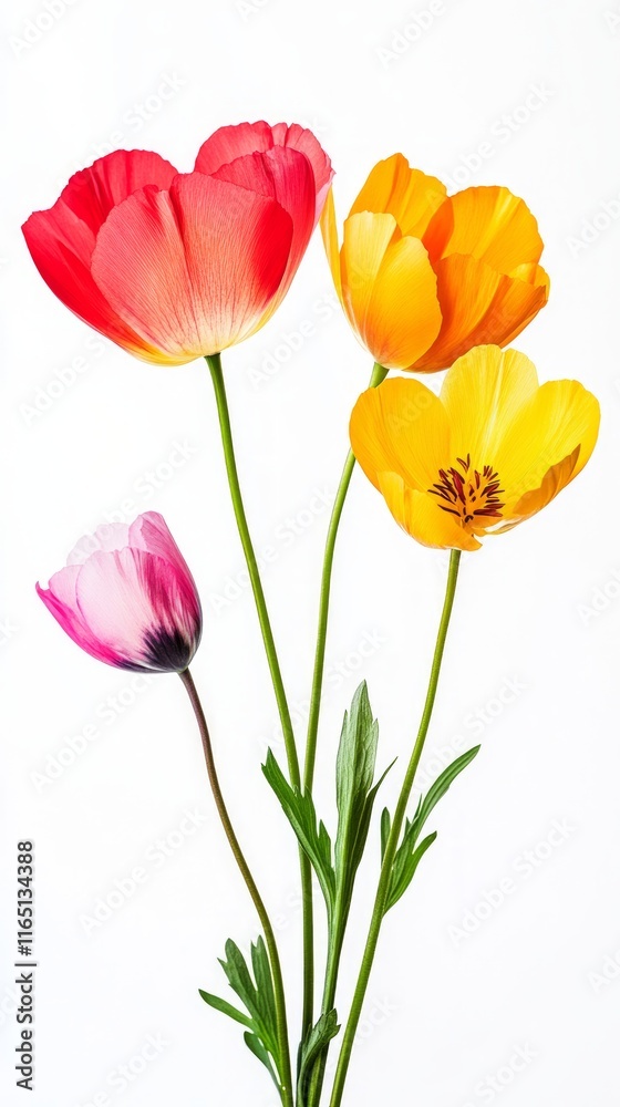A Delicate Bouquet of Vibrant Spring Flowers A Delicate Bouquet of Vibrant Spring Flowers