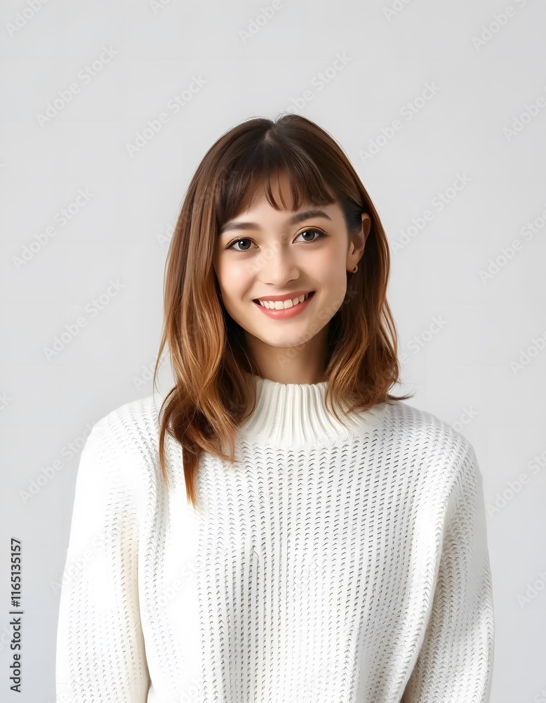 woman wear white sweater with isolated backgroung, made by Ai woman wear white sweater with isolated backgroung, made by Ai
