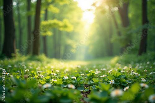 A photo of sparkling dew under the morning sunrise, highlighting the beauty of nature’s cycle.