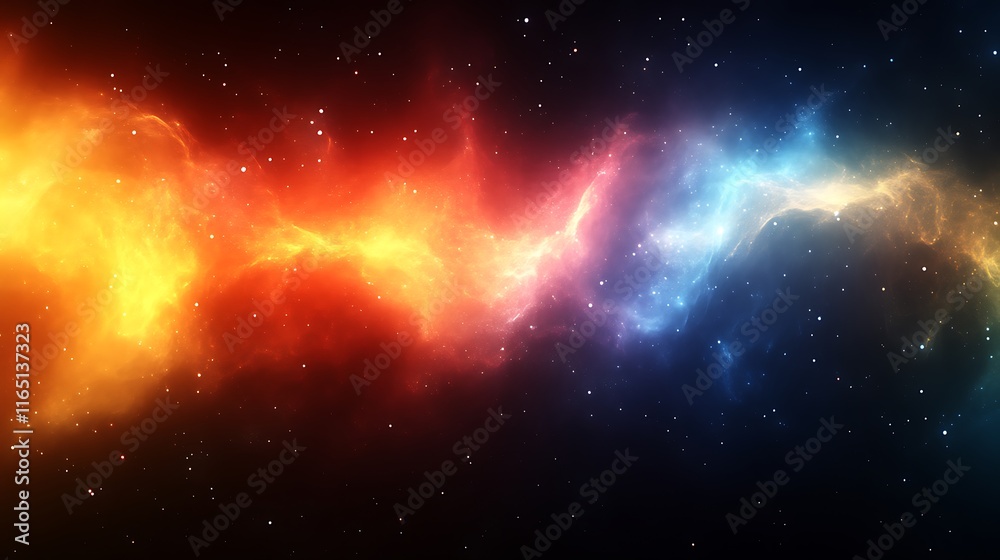 Obraz premium Cosmic Nebula Red And Blue Hues Intertwined