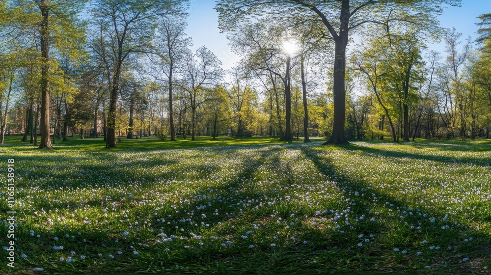 Naklejka premium Sunlit Spring Meadow