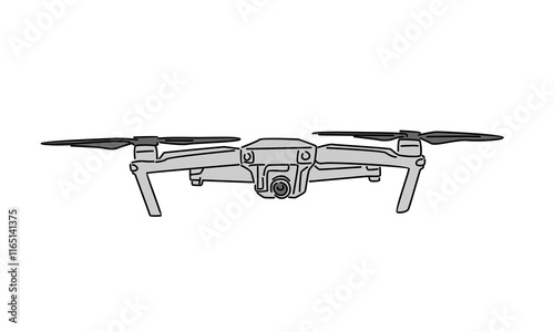 line art color of drone illustration