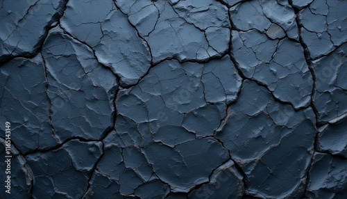 blue cracked dry earth with textured soil surface background, showing signs of drought and arid conditions photo