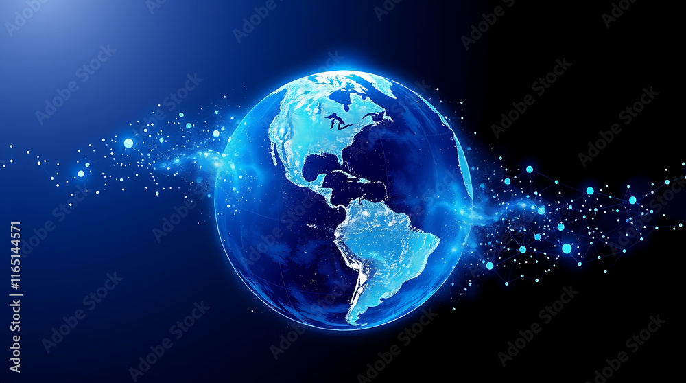 Global Network Earth depicted as a digital data sphere. Global Network Earth depicted as a digital data sphere.