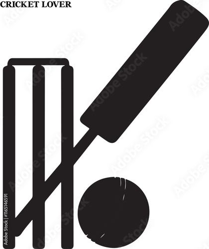 Linear cricket icons set