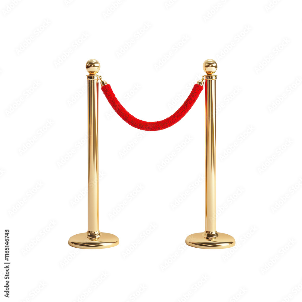 Golden Stanchions with Red Velvet Rope for Event Security Golden Stanchions with Red Velvet Rope for Event Security