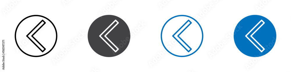 Arrow left icon flat editable icon mark set. Arrow left icon flat editable icon mark set.