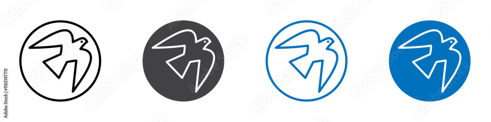 Bird icon flat editable icon mark set. Bird icon flat editable icon mark set.