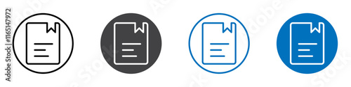 Bookmark icon flat editable icon mark set.