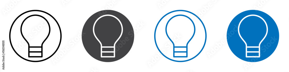 Bulb icon flat editable icon mark set. Bulb icon flat editable icon mark set.