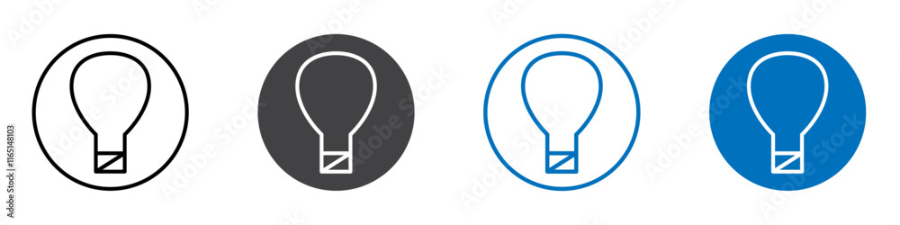 Bulb icon flat editable icon mark set. Bulb icon flat editable icon mark set.