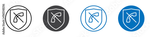 Call blackist icon flat editable icon mark set.