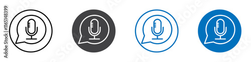 Call recording icon flat editable icon mark set.