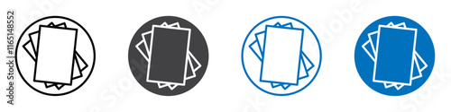 Cards icon flat editable icon mark set.