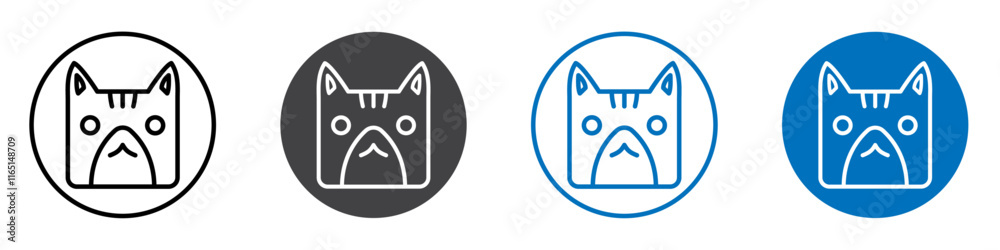 Cat icon flat editable icon mark set. Cat icon flat editable icon mark set.