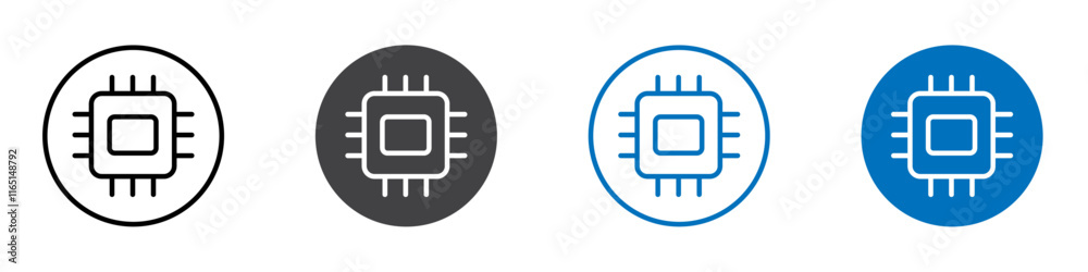 Chip icon flat editable icon mark set. Chip icon flat editable icon mark set.