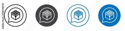 Chat craft icon flat editable icon mark set.