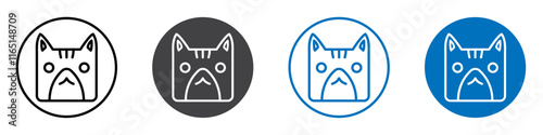 Cat icon flat editable icon mark set.