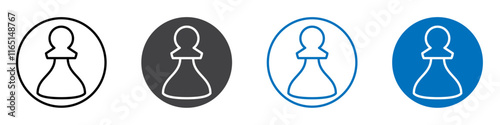 Chess icon flat editable icon mark set.