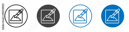 Colour picker icon flat editable icon mark set.