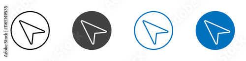 Cursor icon flat editable icon mark set.