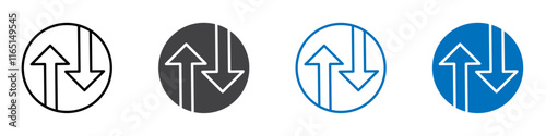 Data usage icon flat editable icon mark set.