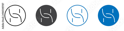 Dna icon flat editable icon mark set.